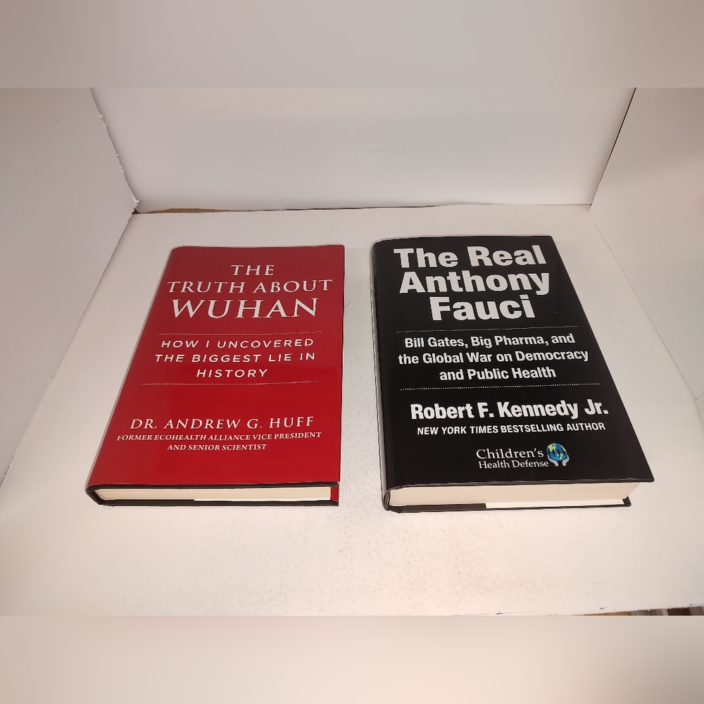 Lot 2 Robert F. Kennedy Jr HARDCOVER BOOKS - Real Anthony Fauci & Wuhan Cover-Up